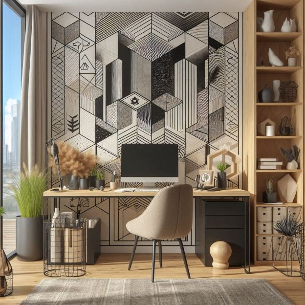 custom printed geometric backdrop